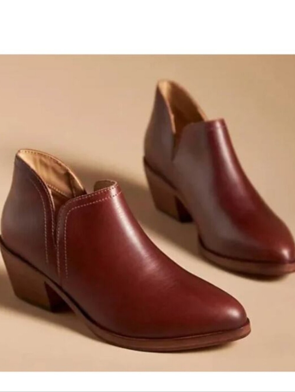 Nisolo Everyday Ankle Booties Mia Auburn Brown Leather Sz7
